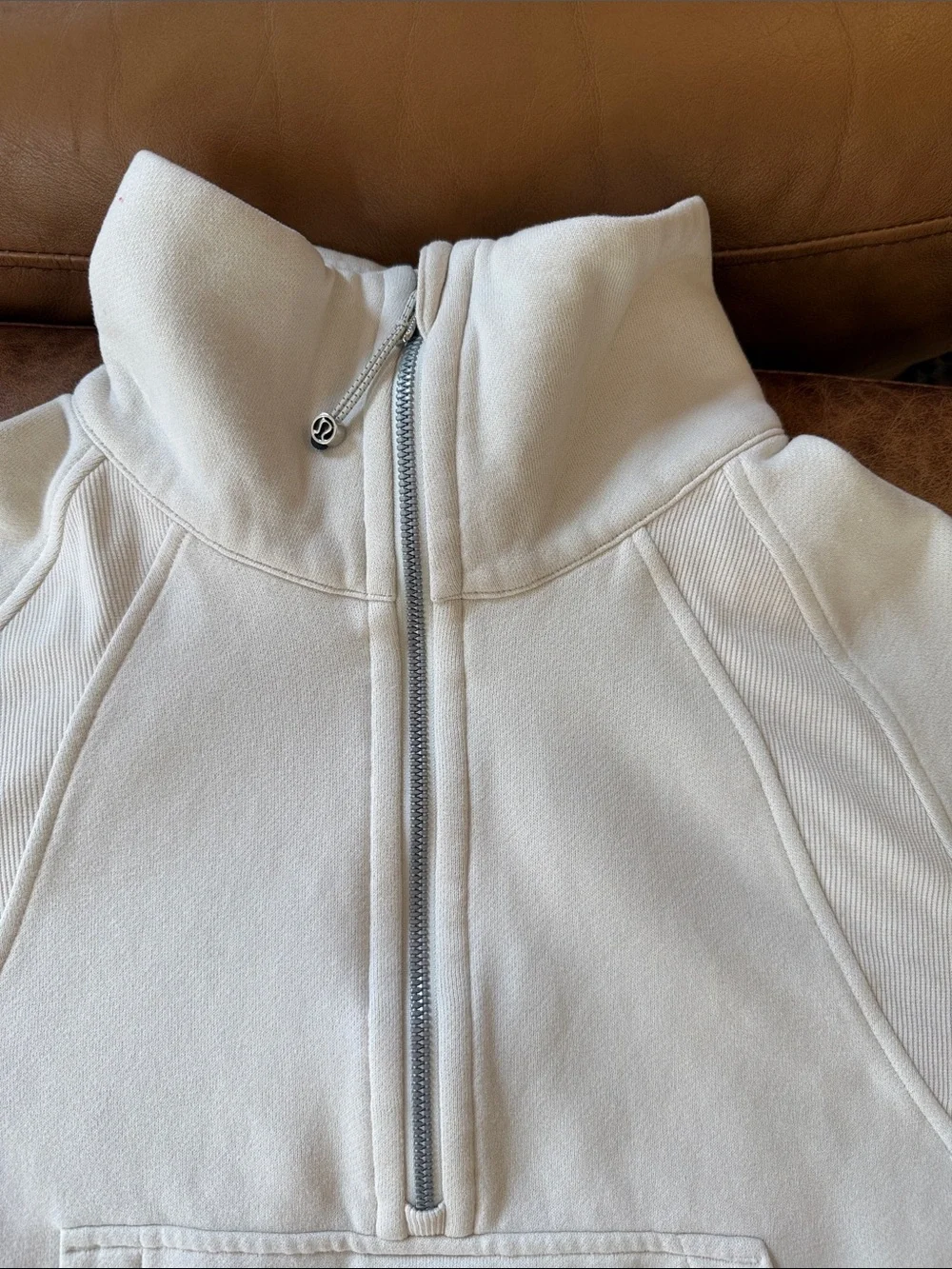 Lululemon Scuba Oversized Funnel Neck Half Zip XS/S Bone Cream 4 6 8 Fleece